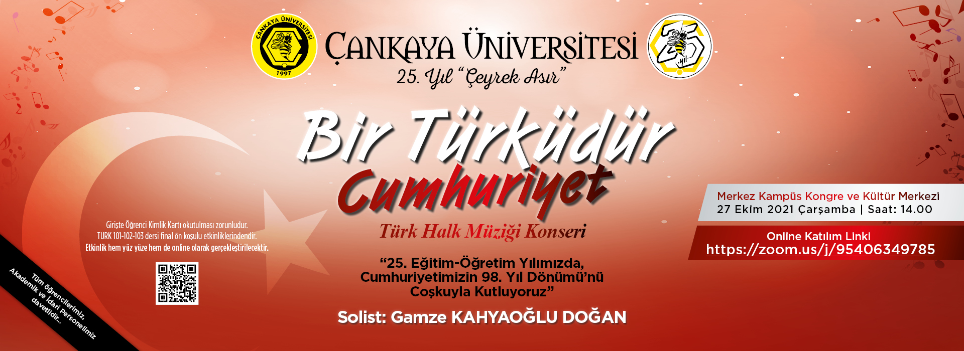 “Bir Türküdür Cumhuriyet” Türk Halk Müziği Konseri